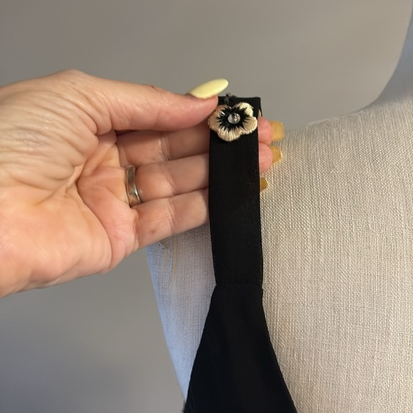 R&M Richards VTG Black bead/embroidered Asymmetrical High-Low formal Dress 10 - Picture 8 of 17